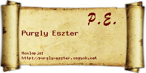 Purgly Eszter névjegykártya